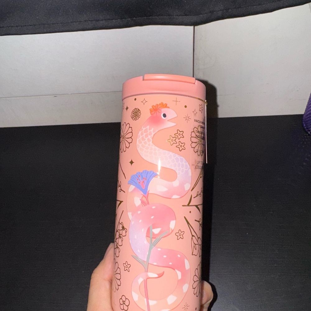 Starbucks 2025 year of the snake 
Pink Design Hot Tumbler